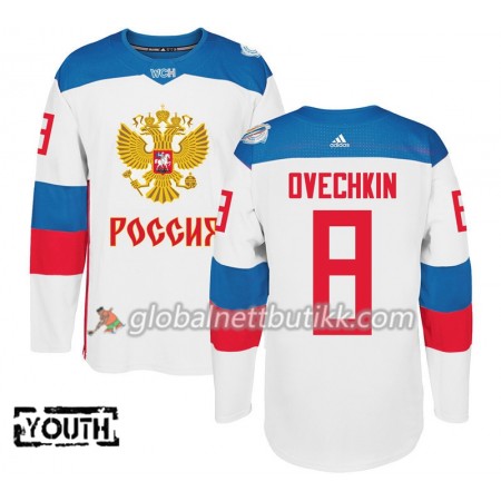 Russland Hockeydrakt Alexander Ovechkin 8 World Cup i ishockey 2016 Hvit Premier - Barn